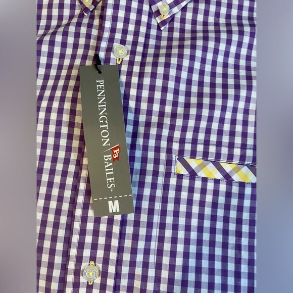 NWT PENNINGTON\BAILES MENS BUTTON DOWN WITH POCKET SHIRT SIZE MEDIUM - Picture 3 of 4